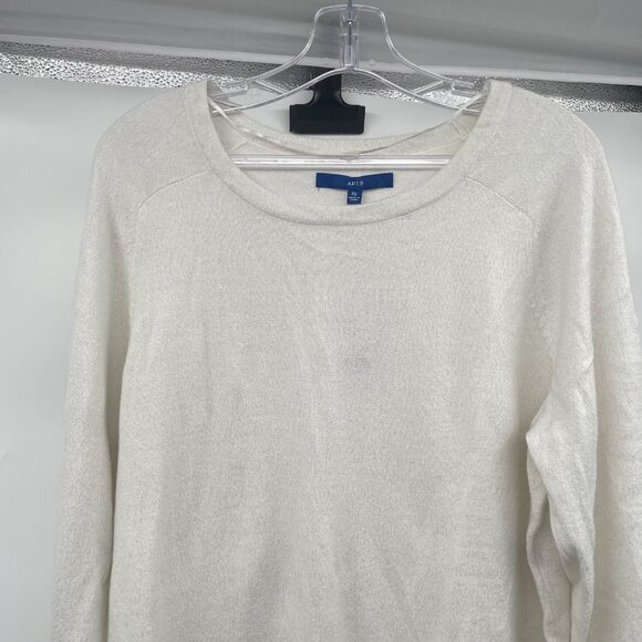 Apt.9 Womens Glitter Pullover Sweater Long Sleeve Ivory Size XL New - Picture 2 of 9